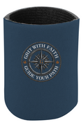 Blue Grit With Faith can holder with compass logo and Guide Your Path design