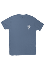 Grit With Faith premium crew tee in Blue Jean — soft ringspun cotton unisex t-shirt