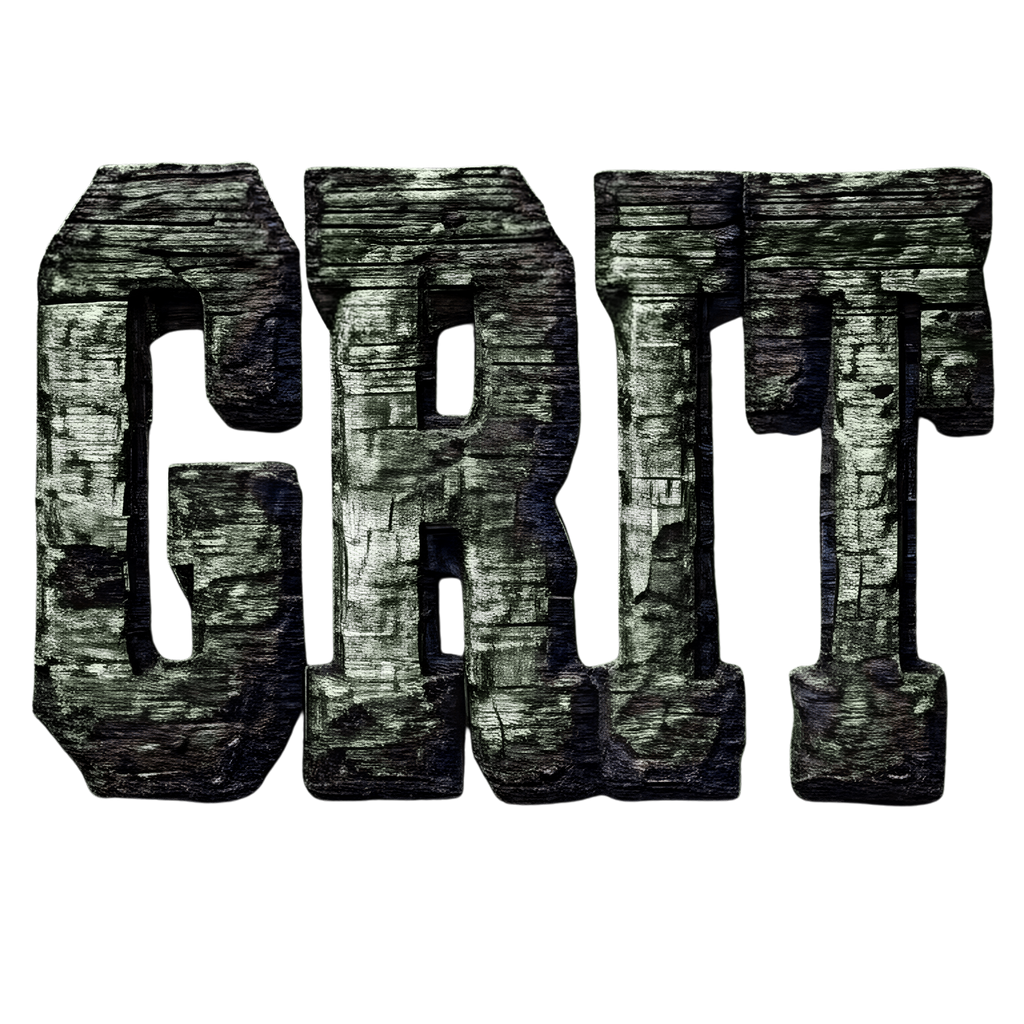 Wooden-textured letters spelling 'GOT' on a black background