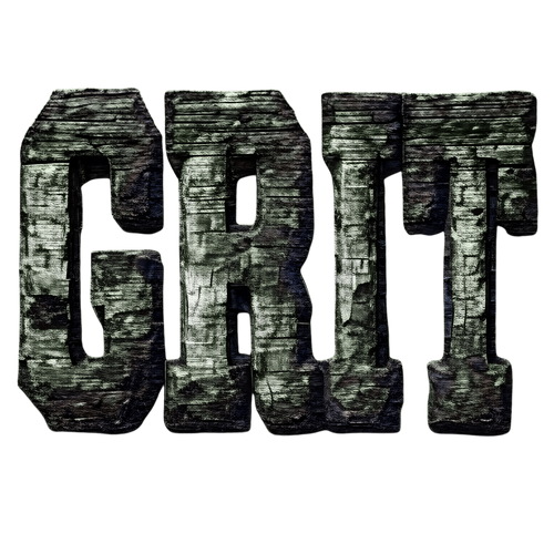 Wooden-textured letters spelling 'GOT' on a black background